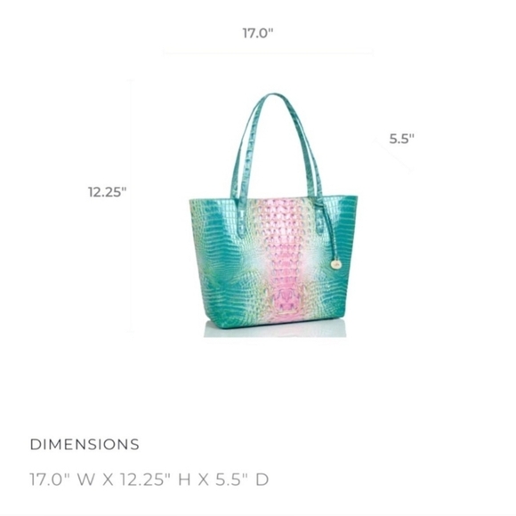 Brahmin Brooke Tote Bag in Cotton Candy Ombre Melbourne Leather w/ Zipper Pouch - Picture 12 of 14